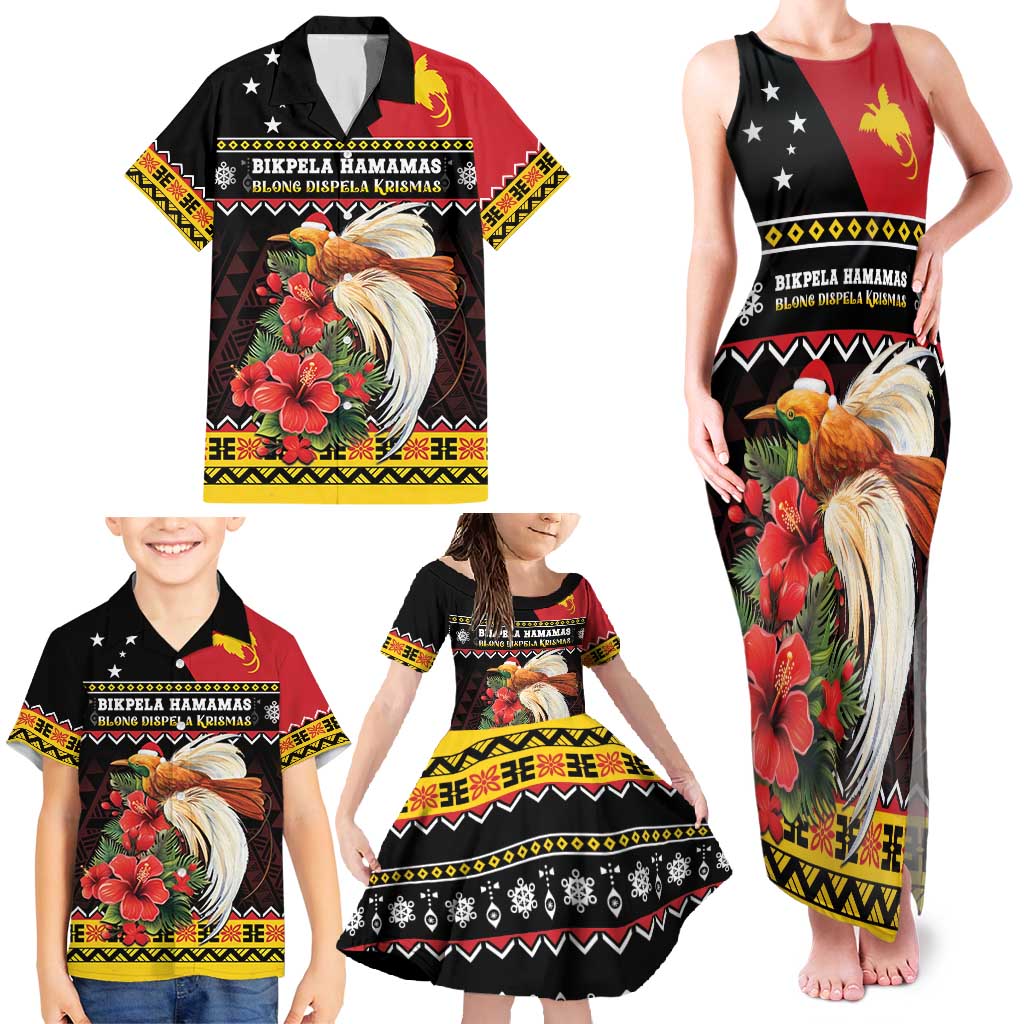 Papua New Guinea Christmas Family Matching Tank Maxi Dress and Hawaiian Shirt Bird Of Paradise Hamamas Krismas LT05 - Polynesian Pride