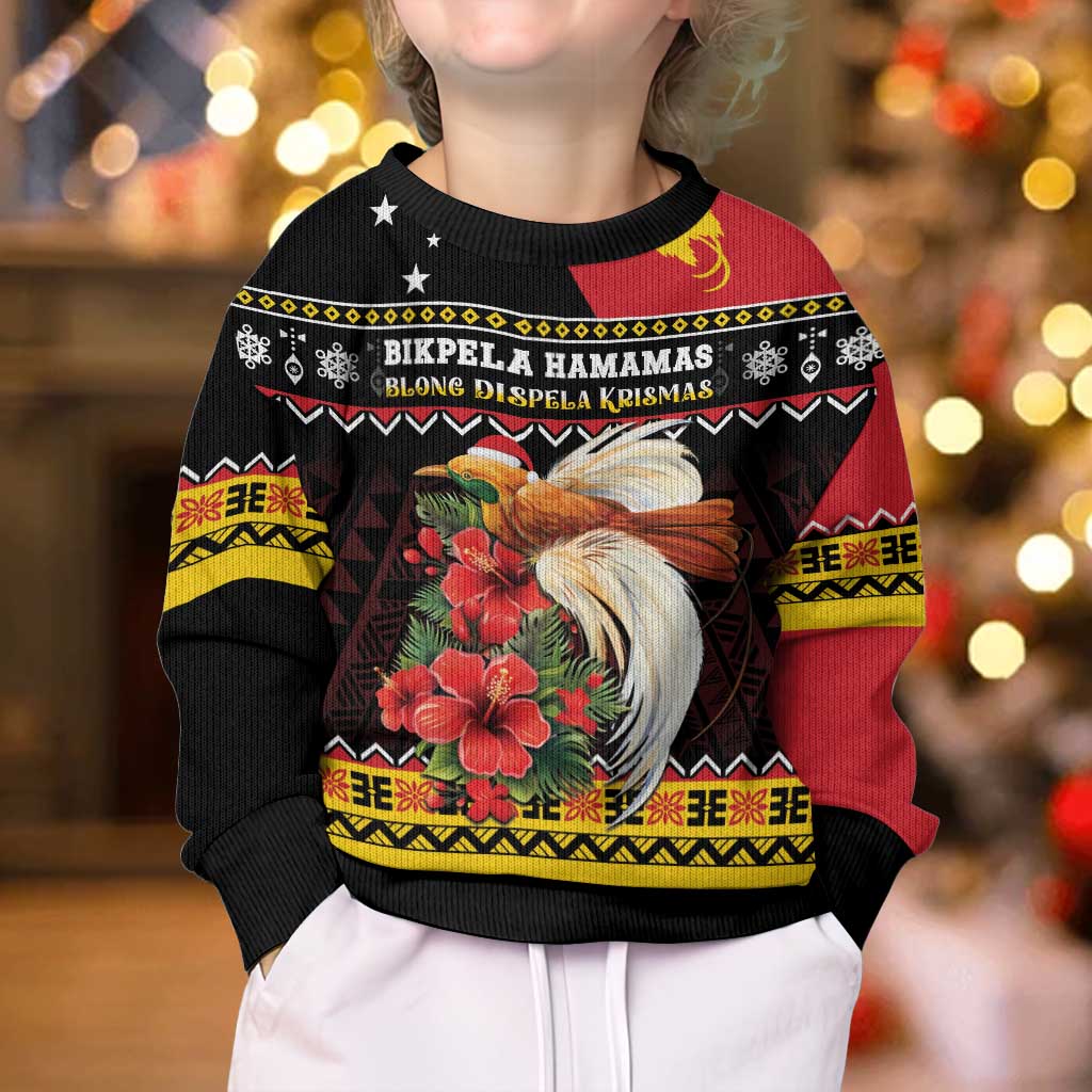 Papua New Guinea Christmas Kid Ugly Christmas Sweater Bird Of Paradise Hamamas Krismas