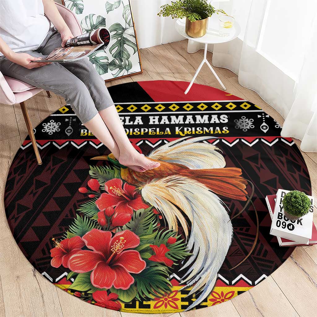 Papua New Guinea Christmas Round Carpet Bird Of Paradise Hamamas Krismas