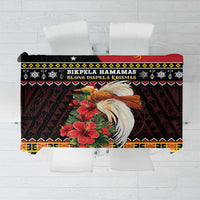 Papua New Guinea Christmas Tablecloth Bird Of Paradise Hamamas Krismas LT05 Black - Polynesian Pride