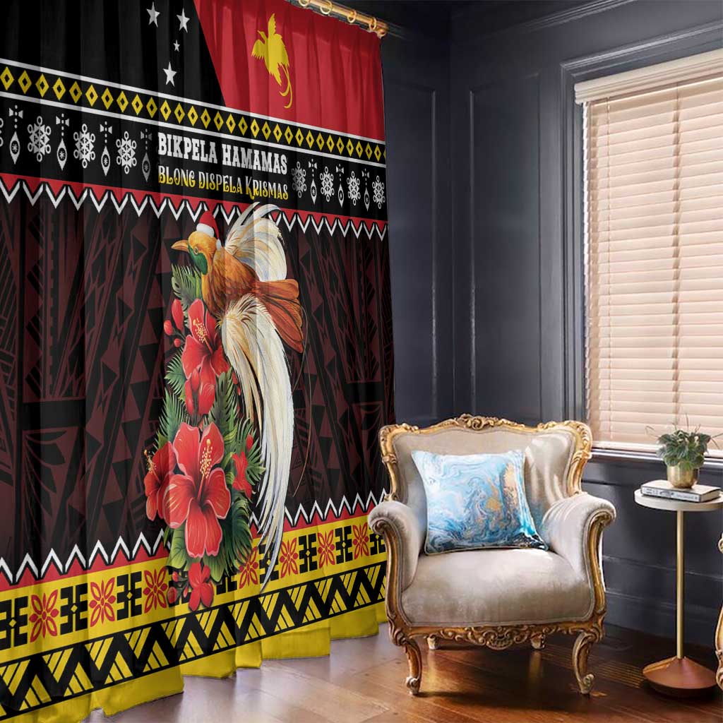Papua New Guinea Christmas Window Curtain Bird Of Paradise Hamamas Krismas LT05 - Polynesian Pride