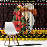 Papua New Guinea Christmas Window Curtain Bird Of Paradise Hamamas Krismas LT05 - Polynesian Pride