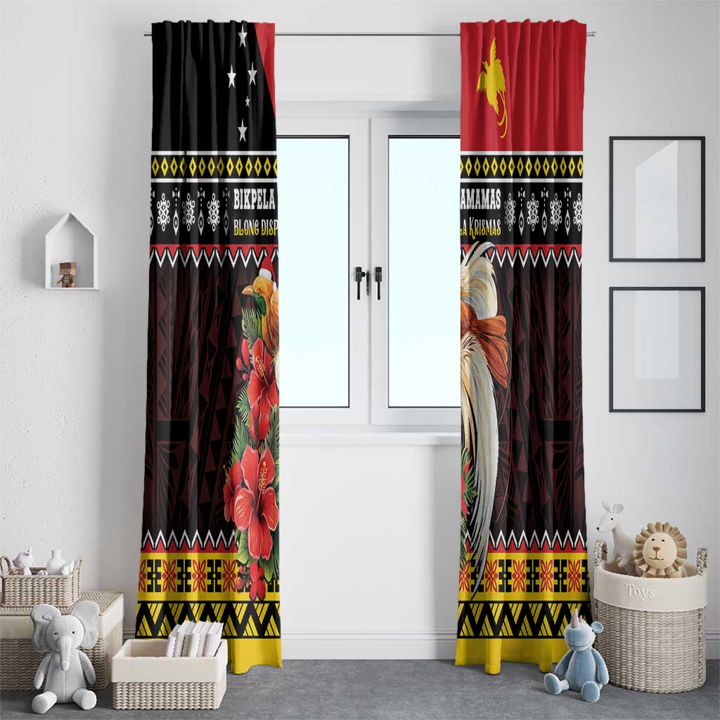 Papua New Guinea Christmas Window Curtain Bird Of Paradise Hamamas Krismas LT05 - Polynesian Pride