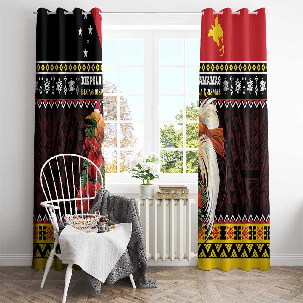 Papua New Guinea Christmas Window Curtain Bird Of Paradise Hamamas Krismas LT05 - Polynesian Pride