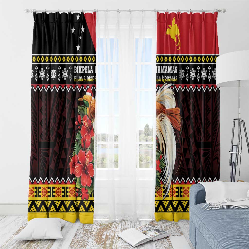 Papua New Guinea Christmas Window Curtain Bird Of Paradise Hamamas Krismas LT05 - Polynesian Pride
