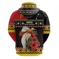 Papua New Guinea Christmas Zip Hoodie Bird Of Paradise Hamamas Krismas