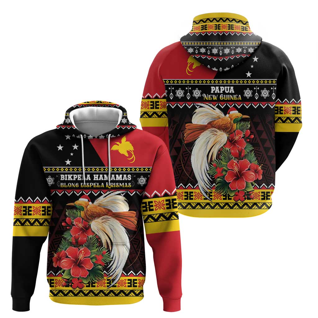 Papua New Guinea Christmas Zip Hoodie Bird Of Paradise Hamamas Krismas