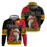 Papua New Guinea Christmas Zip Hoodie Bird Of Paradise Hamamas Krismas