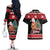 New Zealand Christmas Couples Matching Off The Shoulder Long Sleeve Dress and Hawaiian Shirt Funny Santa Riding Kiwi Meri Kirihimete