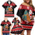 New Zealand Christmas Family Matching Off Shoulder Short Dress and Hawaiian Shirt Funny Santa Riding Kiwi Meri Kirihimete