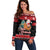 New Zealand Christmas Off Shoulder Sweater Funny Santa Riding Kiwi Meri Kirihimete