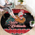 New Zealand Christmas Round Carpet Funny Santa Riding Kiwi Meri Kirihimete