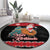 New Zealand Christmas Round Carpet Funny Santa Riding Kiwi Meri Kirihimete