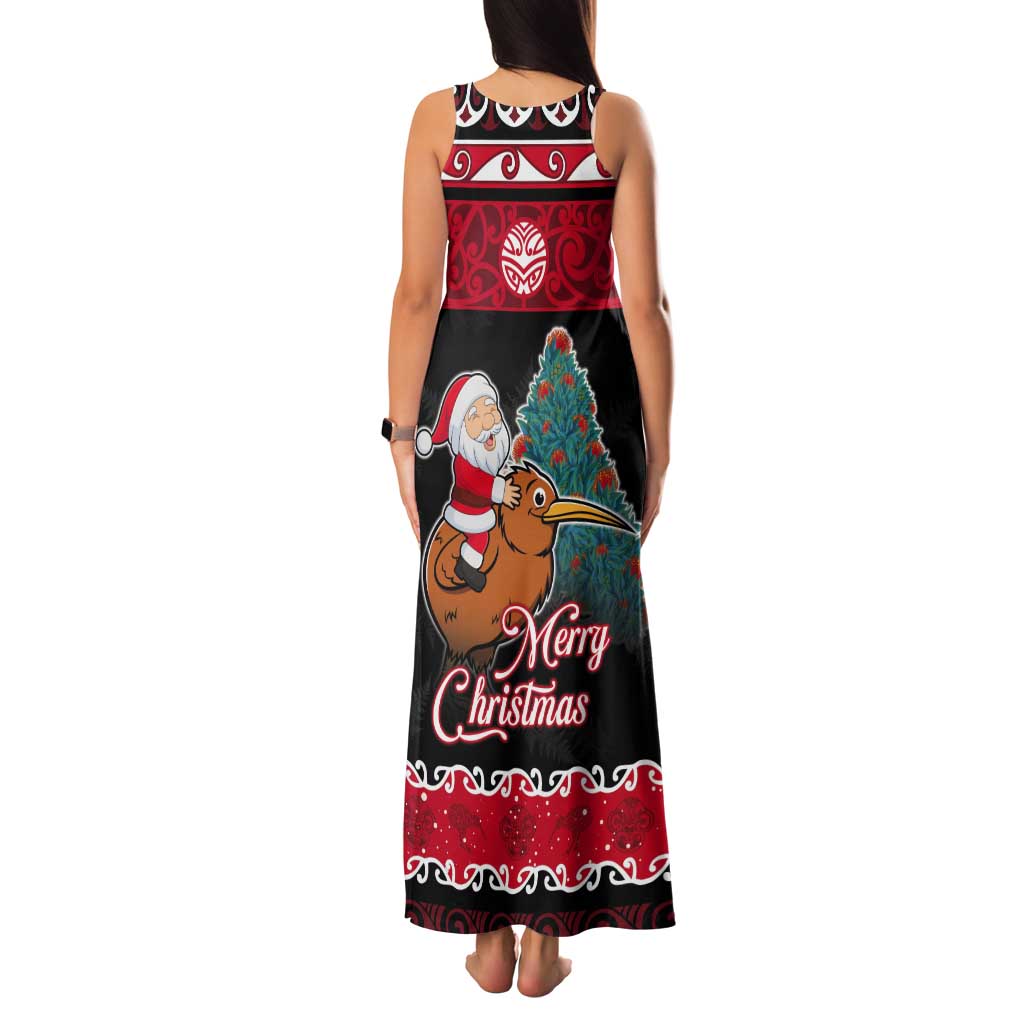New Zealand Christmas Tank Maxi Dress Funny Santa Riding Kiwi Meri Kirihimete
