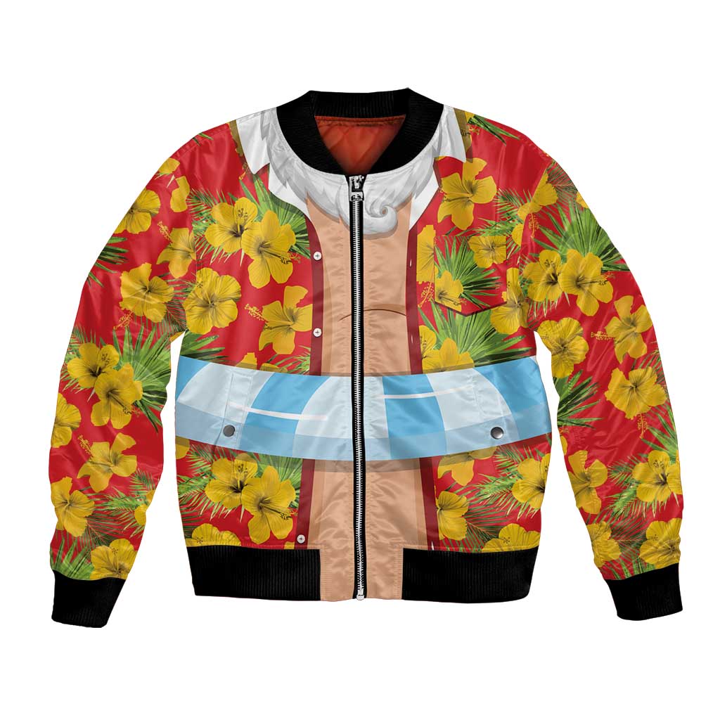 Polynesia Santa Claus Costume Bomber Jacket Tropical Vibe