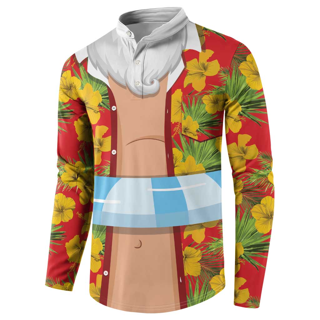 Polynesia Santa Claus Costume Button Sweatshirt Tropical Vibe LT05 - Polynesian Pride
