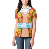 Polynesia Santa Claus Costume Women Polo Shirt Tropical Vibe