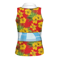 Polynesia Santa Claus Costume Women Sleeveless Polo Shirt Tropical Vibe