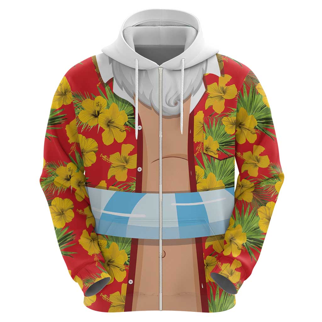 Polynesia Santa Claus Costume Zip Hoodie Tropical Vibe