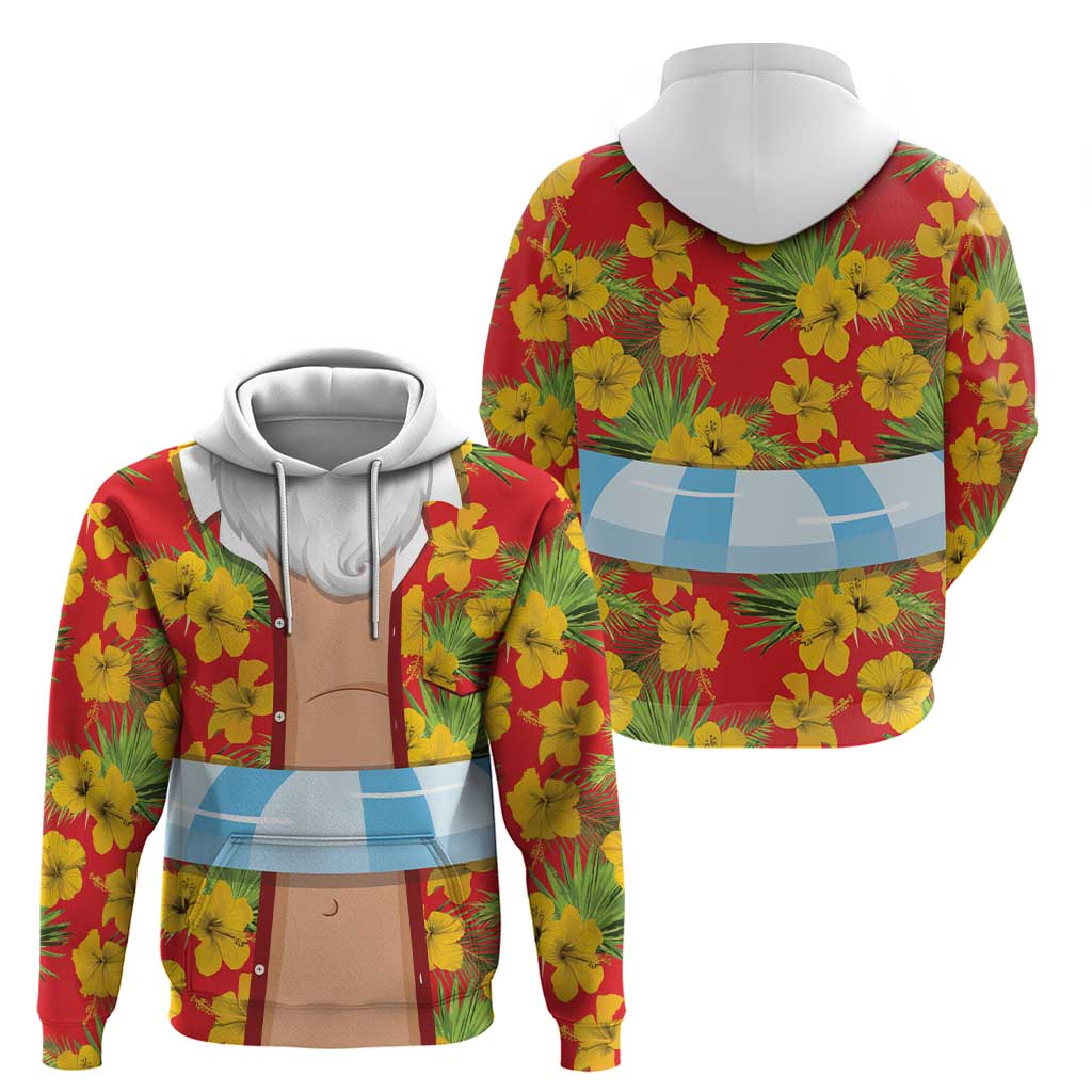 Polynesia Santa Claus Costume Zip Hoodie Tropical Vibe