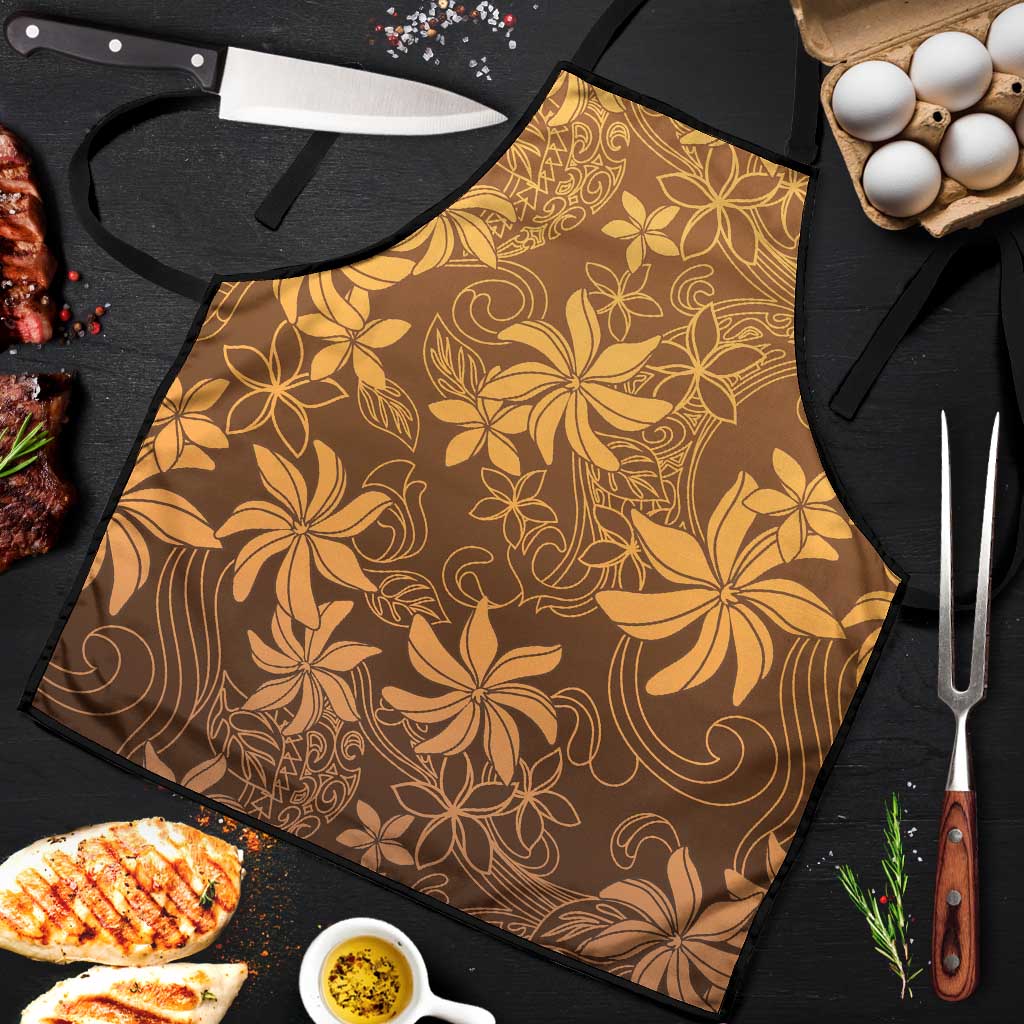 Tiare Tahiti Apron Brown Polynesia Motifs LT05 Brown - Polynesian Pride
