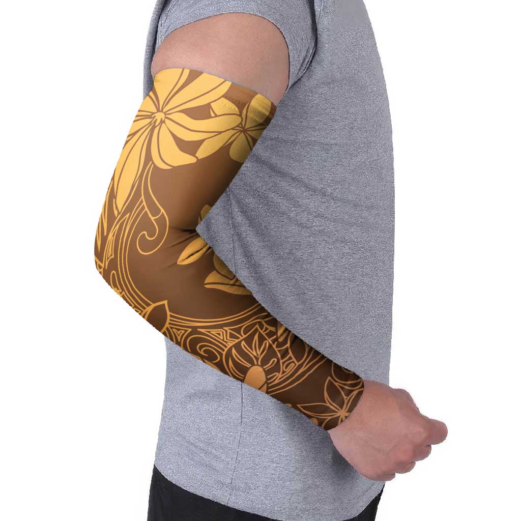 Tiare Tahiti Arm Sleeves Brown Polynesia Motifs - Polynesian Pride