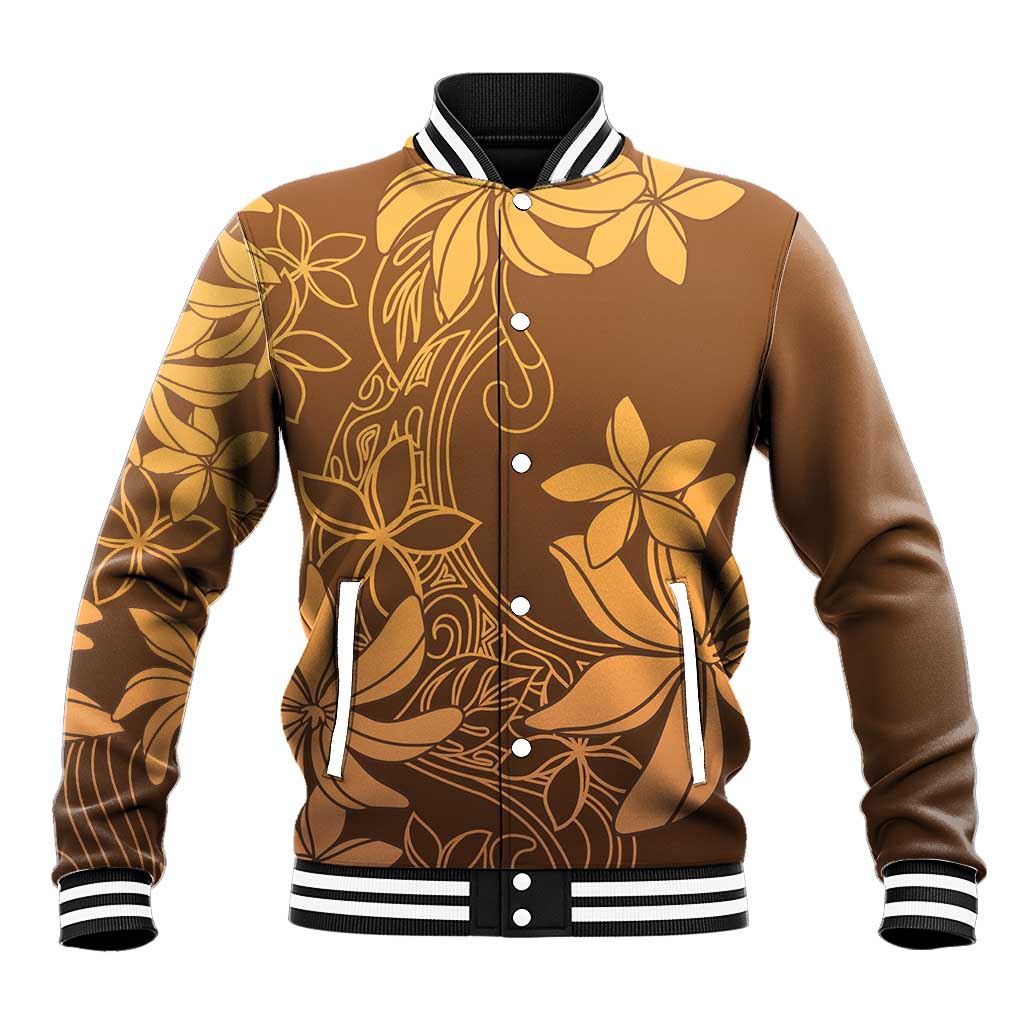 Tiare Tahiti Baseball Jacket Brown Polynesia Motifs LT05 Unisex Brown - Polynesian Pride
