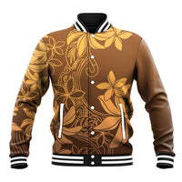 Tiare Tahiti Baseball Jacket Brown Polynesia Motifs LT05 Unisex Brown - Polynesian Pride