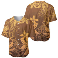 Tiare Tahiti Baseball Jersey Brown Polynesia Motifs - Polynesian Pride