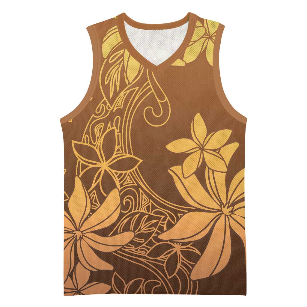 Tiare Tahiti Basketball Jersey Brown Polynesia Motifs LT05 Unisex Brown - Polynesian Pride