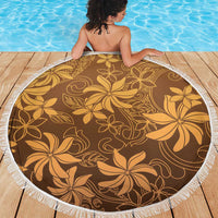 Tiare Tahiti Beach Blanket Brown Polynesia Motifs - Polynesian Pride