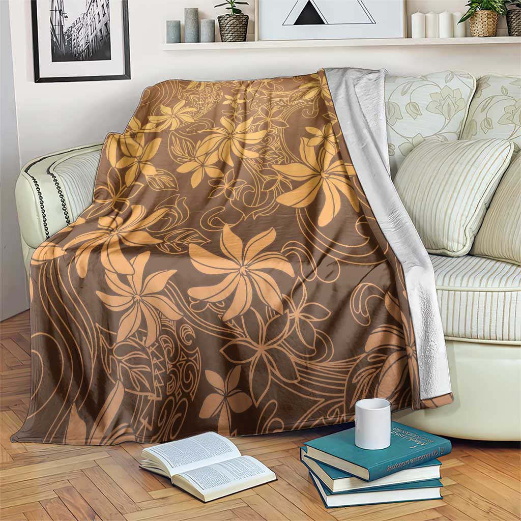 Tiare Tahiti Blanket Brown Polynesia Motifs - Polynesian Pride