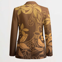 Tiare Tahiti Blazer Brown Polynesia Motifs LT05 - Polynesian Pride