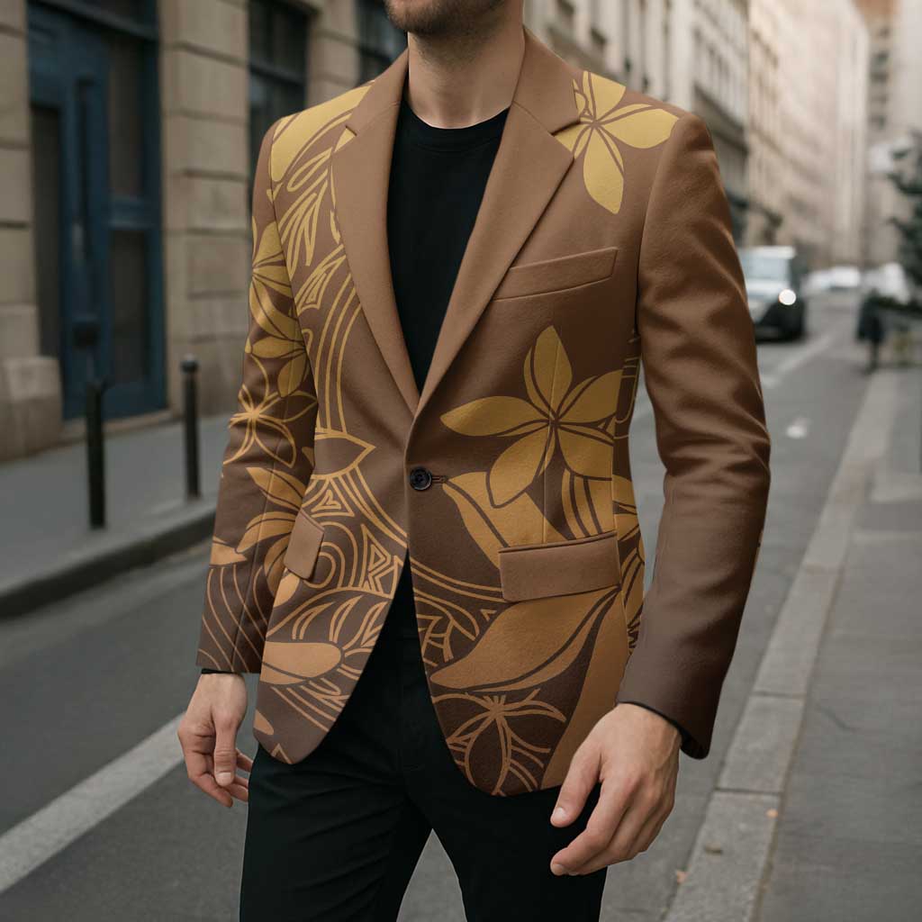 Tiare Tahiti Blazer Brown Polynesia Motifs LT05 - Polynesian Pride