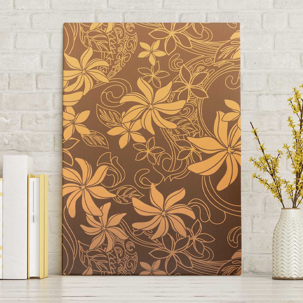 Tiare Tahiti Canvas Wall Art Brown Polynesia Motifs LT05 Without Frame Brown - Polynesian Pride