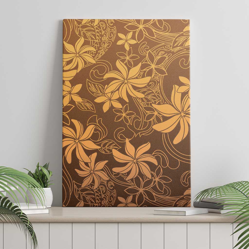 Tiare Tahiti Canvas Wall Art Brown Polynesia Motifs LT05 - Polynesian Pride