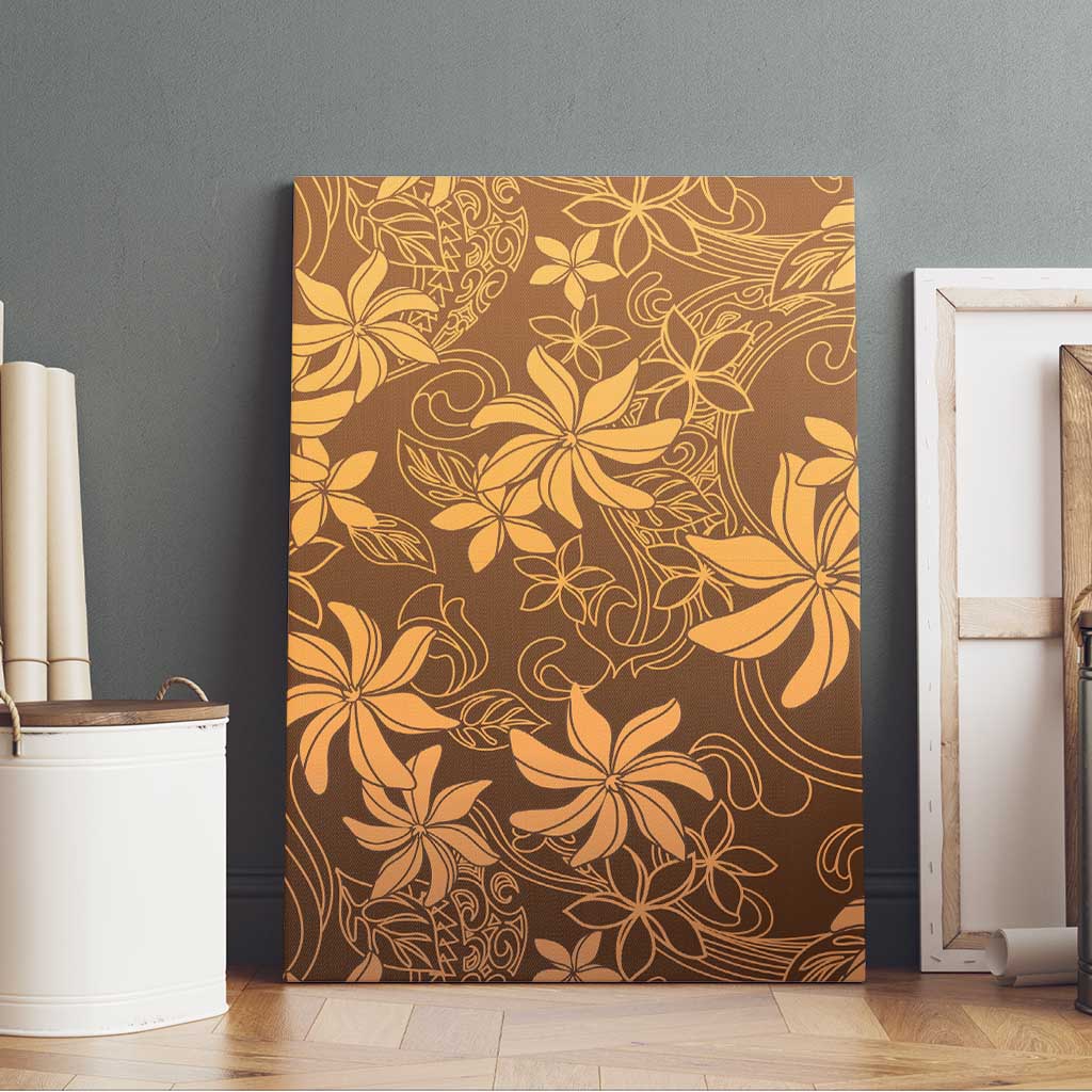 Tiare Tahiti Canvas Wall Art Brown Polynesia Motifs LT05 - Polynesian Pride