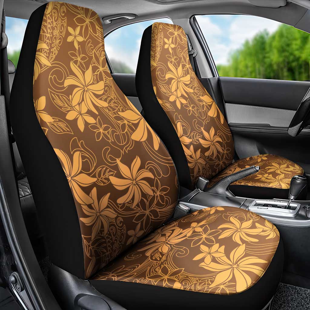 Tiare Tahiti Car Seat Cover Brown Polynesia Motifs - Polynesian Pride