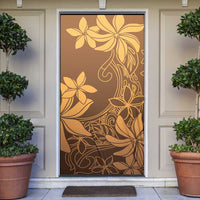 Tiare Tahiti Door Cover Brown Polynesia Motifs - Polynesian Pride