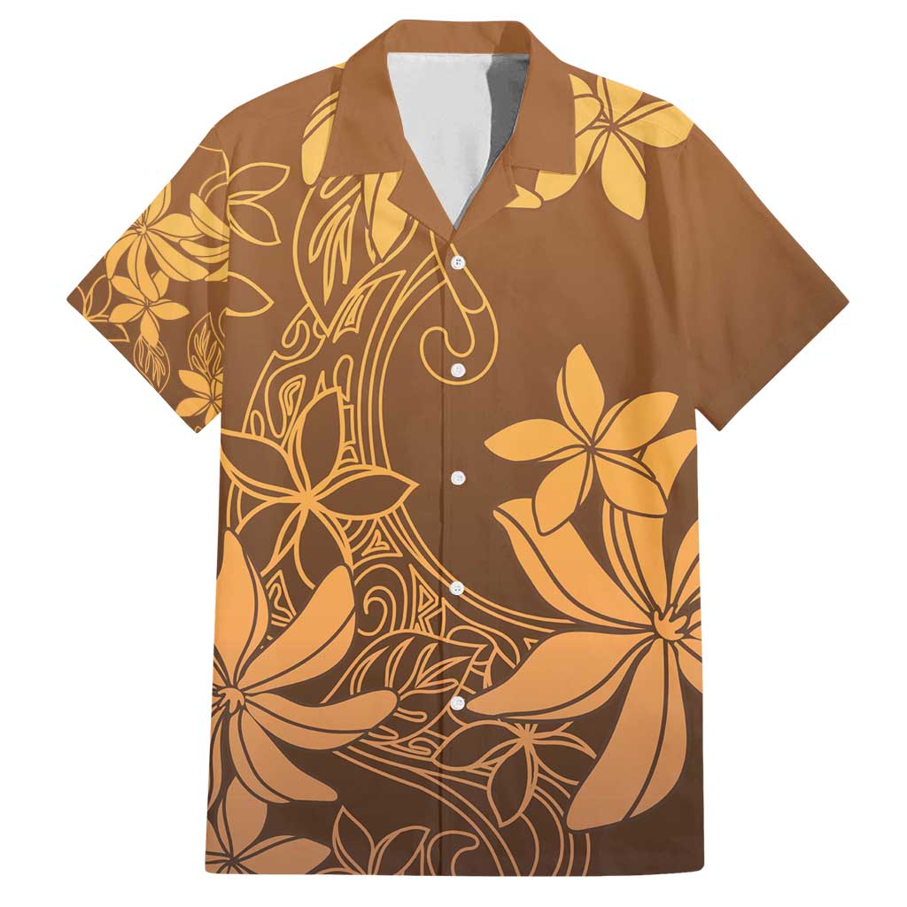 Tiare Tahiti Family Matching Summer Maxi Dress and Hawaiian Shirt Brown Polynesia Motifs - Polynesian Pride