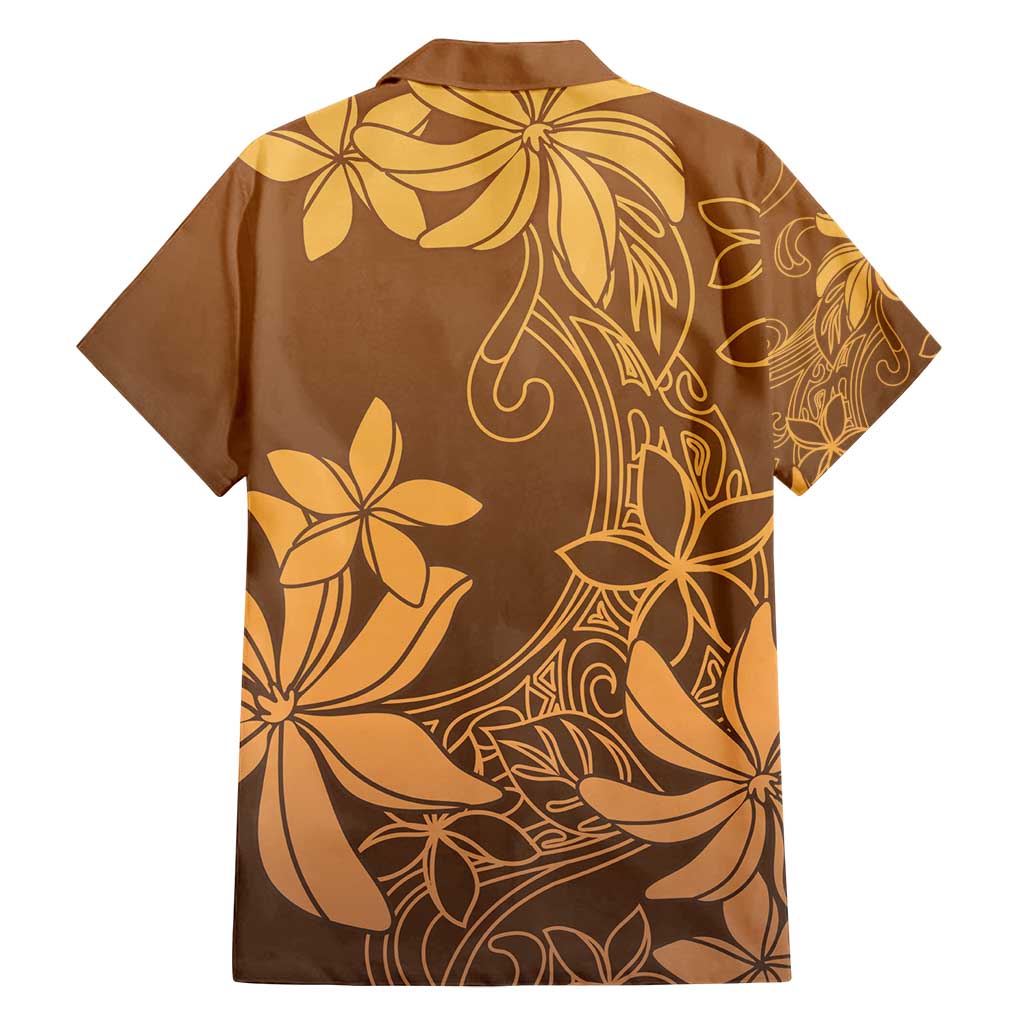 Tiare Tahiti Family Matching Tank Maxi Dress and Hawaiian Shirt Brown Polynesia Motifs - Polynesian Pride