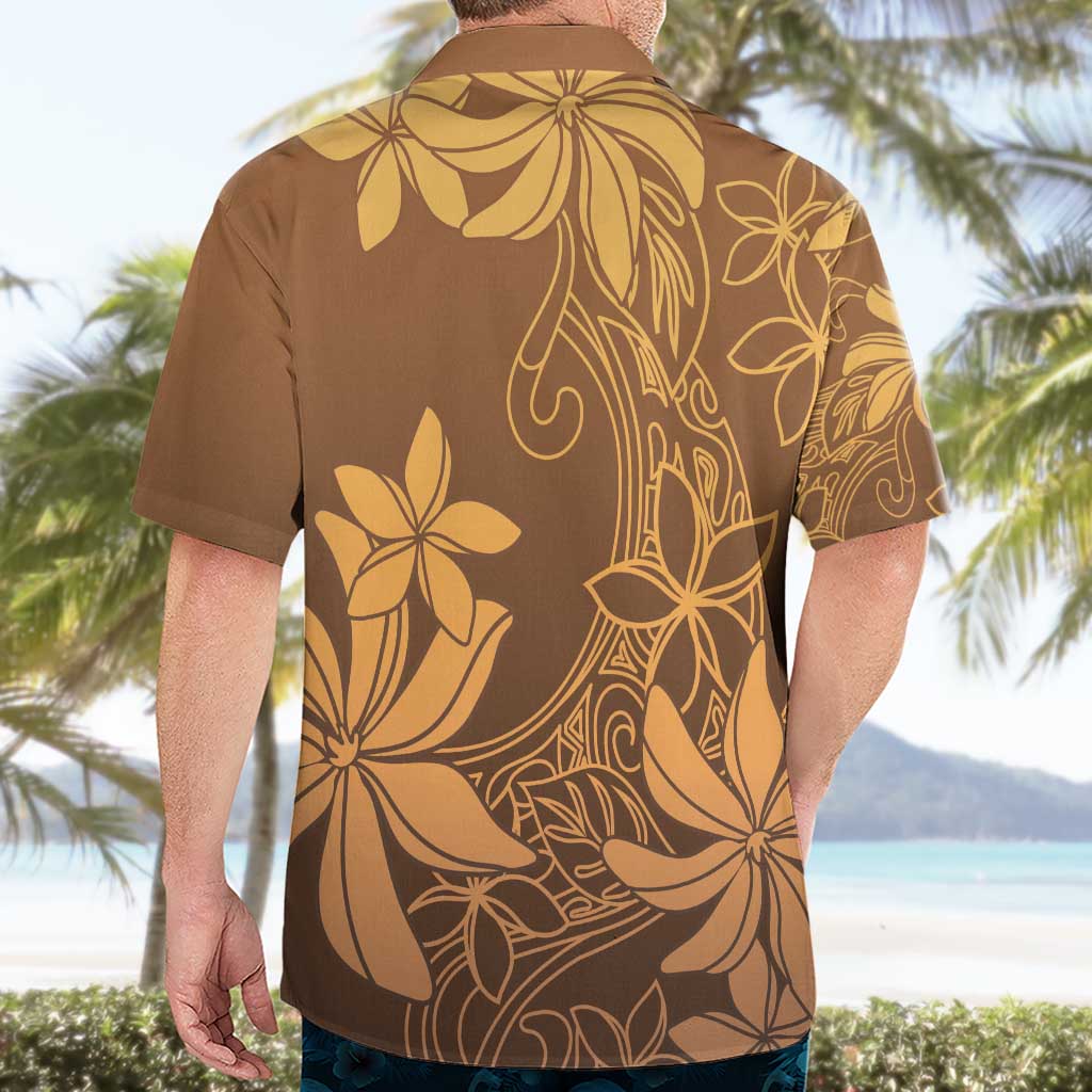 Tiare Tahiti Hawaiian Shirt Brown Polynesia Motifs LT05 - Polynesian Pride