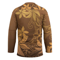 Tiare Tahiti Hockey Jersey Brown Polynesia Motifs - Polynesian Pride