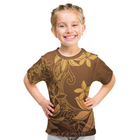 Tiare Tahiti Kid T Shirt Brown Polynesia Motifs - Polynesian Pride