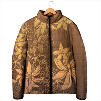 Tiare Tahiti Padded Jacket Brown Polynesia Motifs LT05 - Polynesian Pride