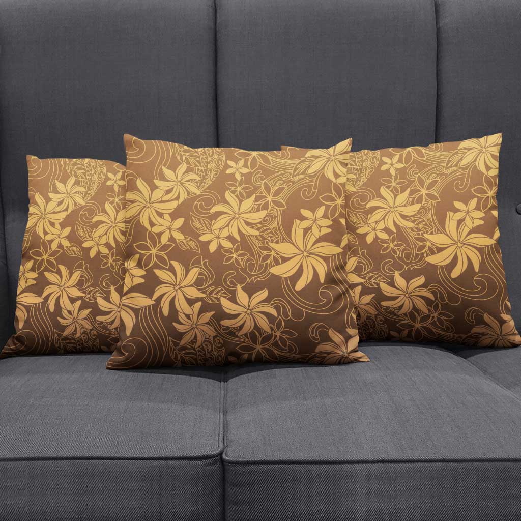 Tiare Tahiti Pillow Cover Brown Polynesia Motifs - Polynesian Pride