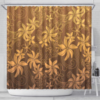 Tiare Tahiti Shower Curtain Brown Polynesia Motifs - Polynesian Pride
