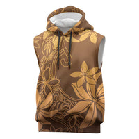 Tiare Tahiti Sleeveless Hoodie Brown Polynesia Motifs LT05 Brown - Polynesian Pride