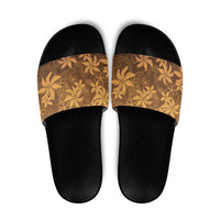 Tiare Tahiti Slide Sandals Brown Polynesia Motifs LT05 Brown - Polynesian Pride