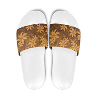 Tiare Tahiti Slide Sandals Brown Polynesia Motifs LT05 Brown - Polynesian Pride